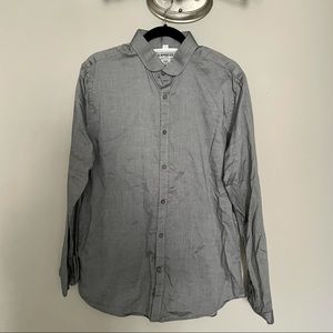 Express Men’s Fitted Chambray Round Collar Shirt